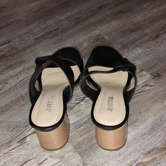 JustFab black Tamara Block Heeled Mule Sz 7.5 - Picture 4 of 8